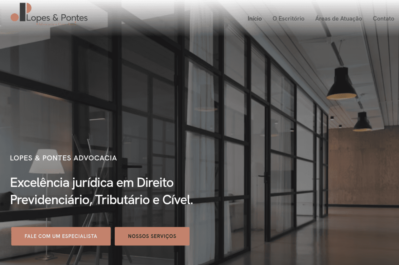 Lopes & Pontes — captura da tela inicial