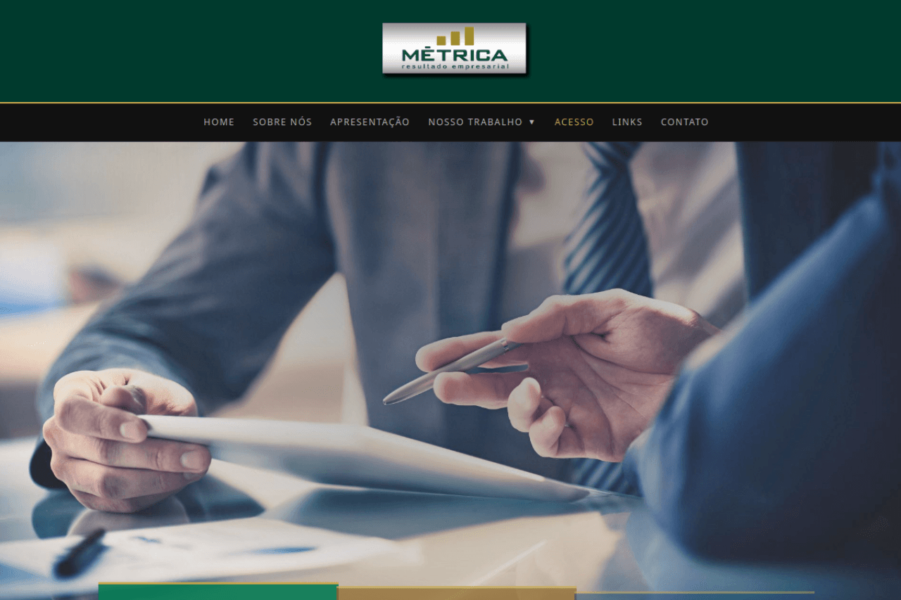 Sistema Métrica — captura da tela inicial
