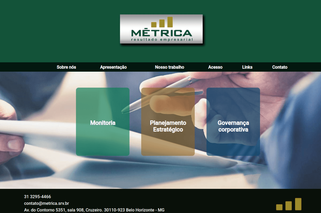 Métrica — captura da tela inicial
